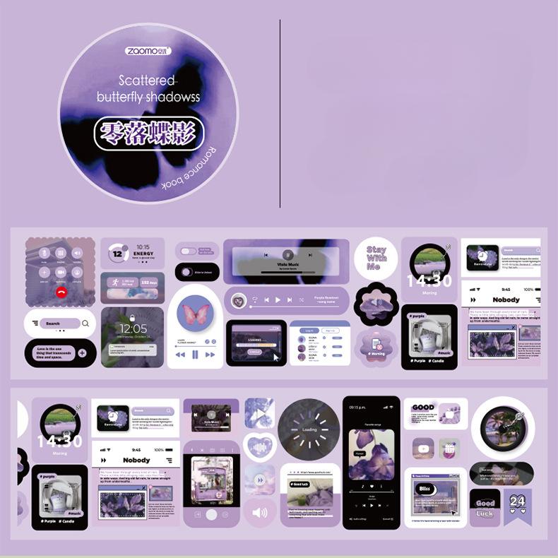 Sweet American Style Sticker Cute Floral Butterfly Music Player Phone Series Washi Tapes DIY Decor Scrapbook Journal Tappe