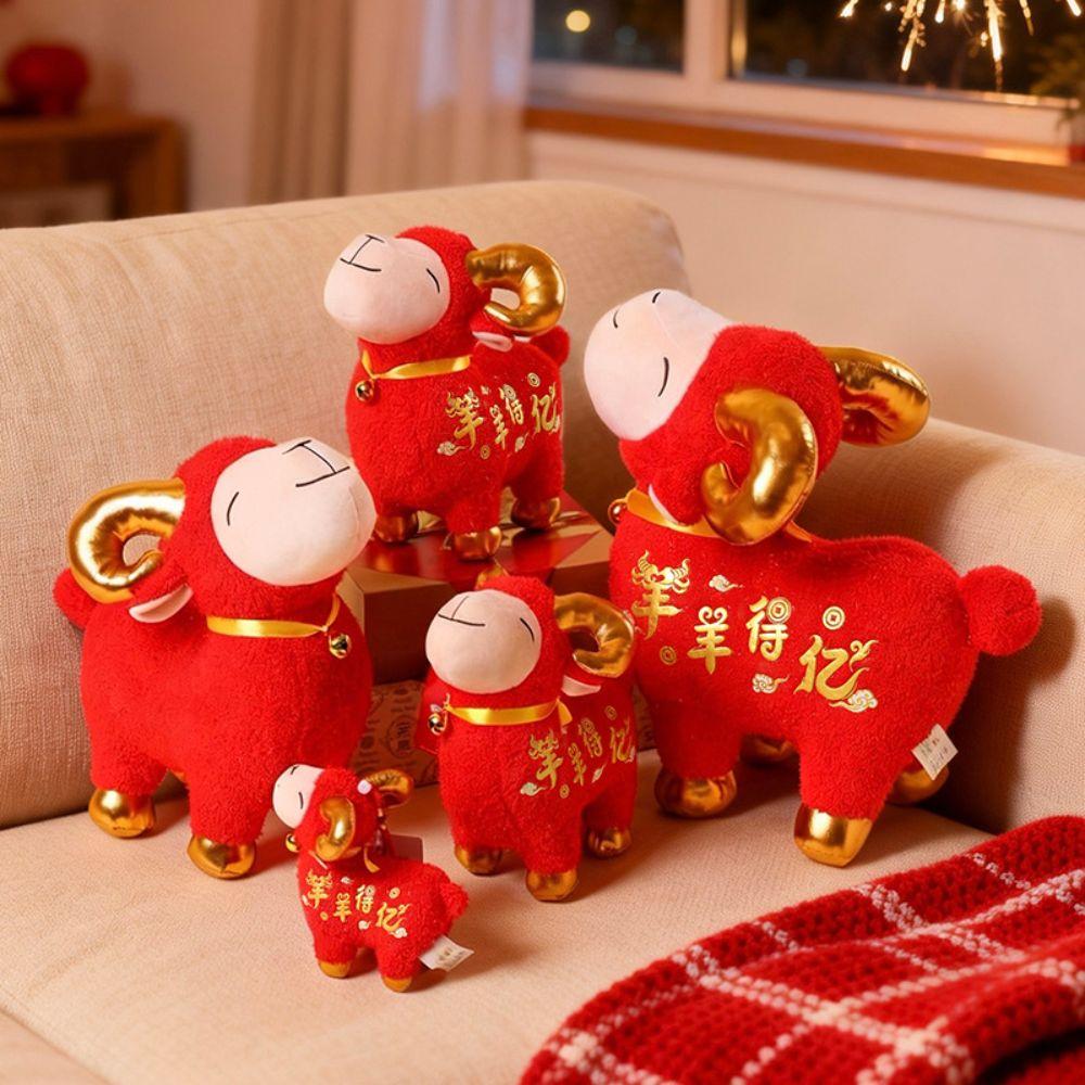 New Year Mascot Plush Mascot Doll Soft Goat Plush Doll Home Decoration