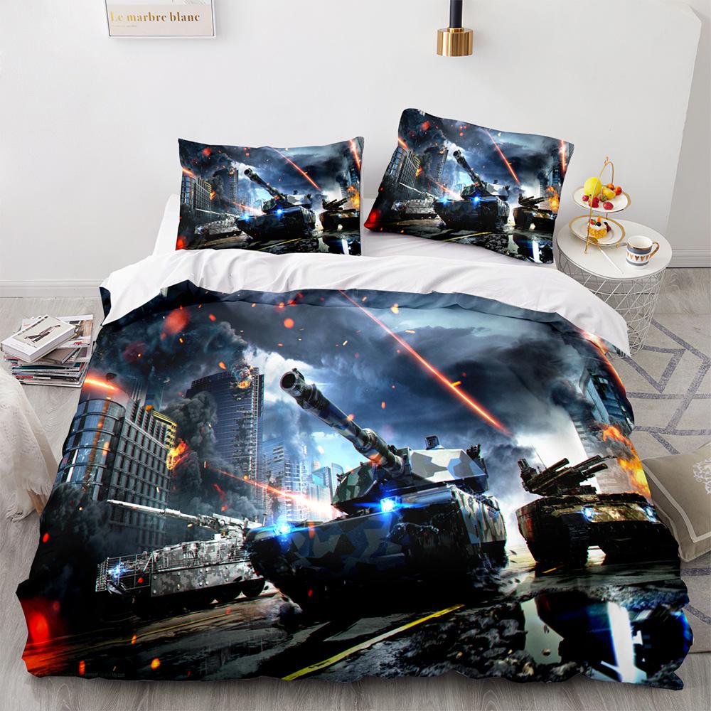 

War Front Series 3D Grinding Three-Piece Set, Digital Printing Three-Dimensional Home Textile Three-Piece Set 90 * 200 two-piece set