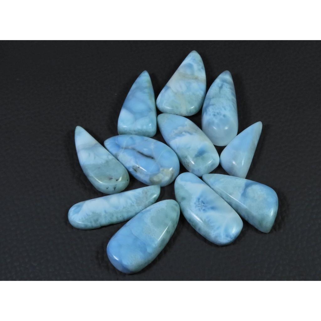 214Cts. Natural Larimar Pectolite Fancy Cabochon Loose Gemstone 11 Pcs Lot C-848