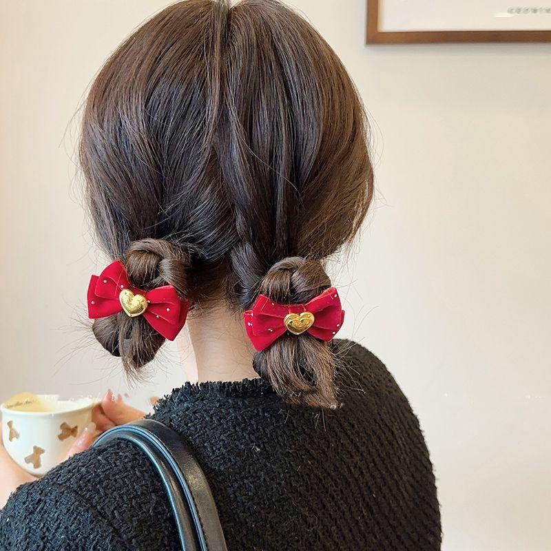 1PCS New Lovely Princess Metal Heart Bow Girls Elastic Hair Bands Children Hair Ties Kids Hair Accessories Baby Headwear