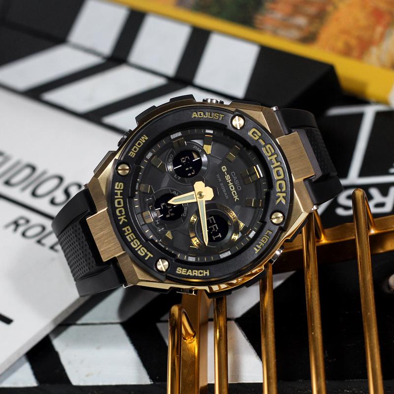 Casio G-STEEL series-S disc dual display, luminous multi-function, mud-proof, dust-proof and waterproof, solar quartz movement, resin GST-S100G-1A