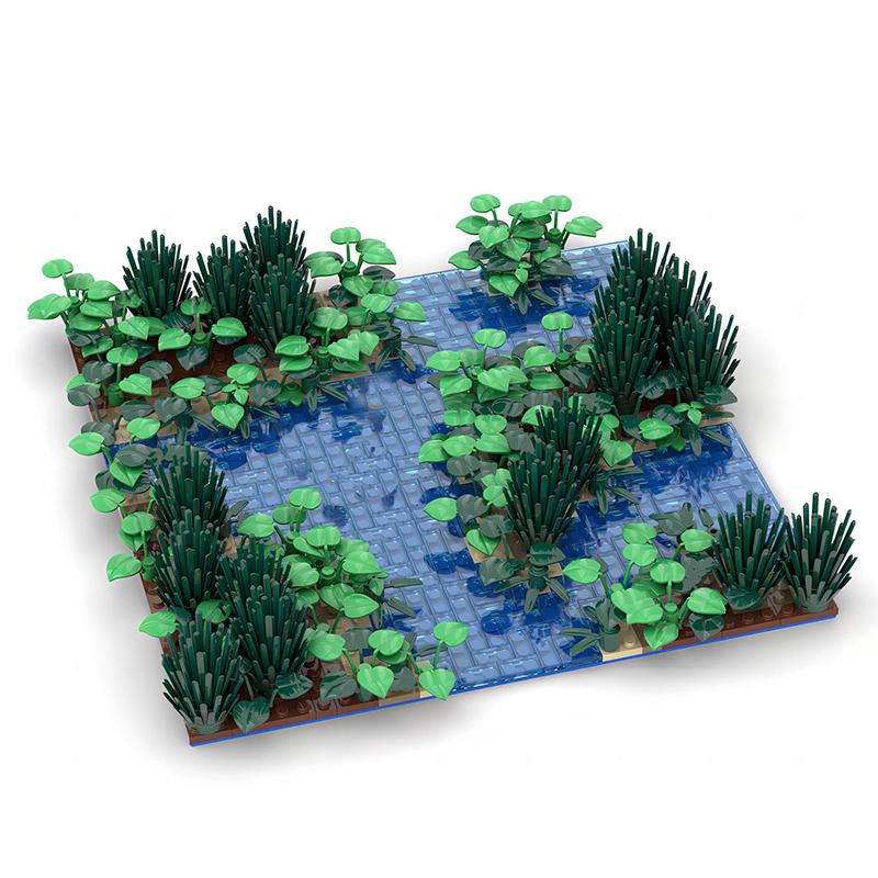 Buildmoc Creative Maple and Lake Forest Tree Rivers Natural Scenery Ideas MOC Building Blocks Toys for Children Kids Gifts Toy