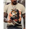 Japan Style Men's T-shirts 3D Samurai Cat Theme Print Short Sleeve T Shirts Fashion Men Women Crew Neck Tops Summer Clothing