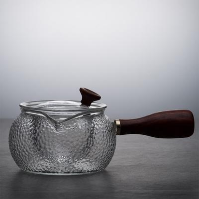 Japanese Hammer Pattern Glass Teapot Side Handle Heat Resistant Clear Tea Infuser with Lid Boiling Puer Tea Kettle Coffee Pot