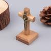 Wooden Standing Cross Small Home Decor Jesu Figurine For Party Housewarming Wedding Gift Bookshelf Cabinet Ornaments