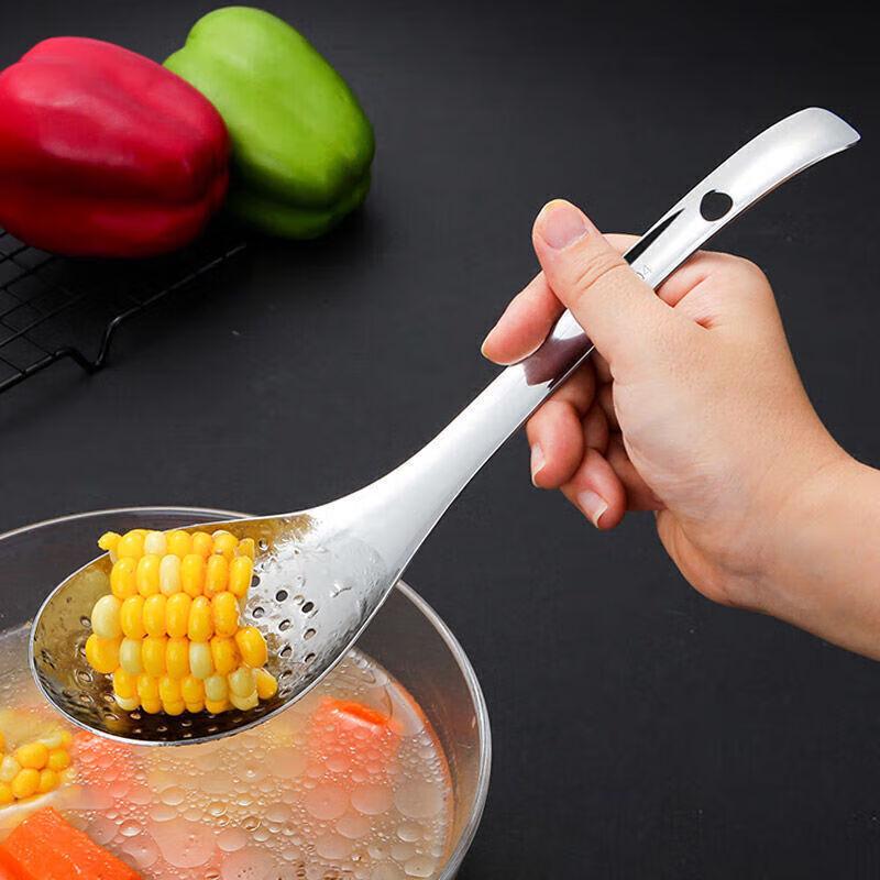 Portable 304 Stainless Steel Strainer Spoon