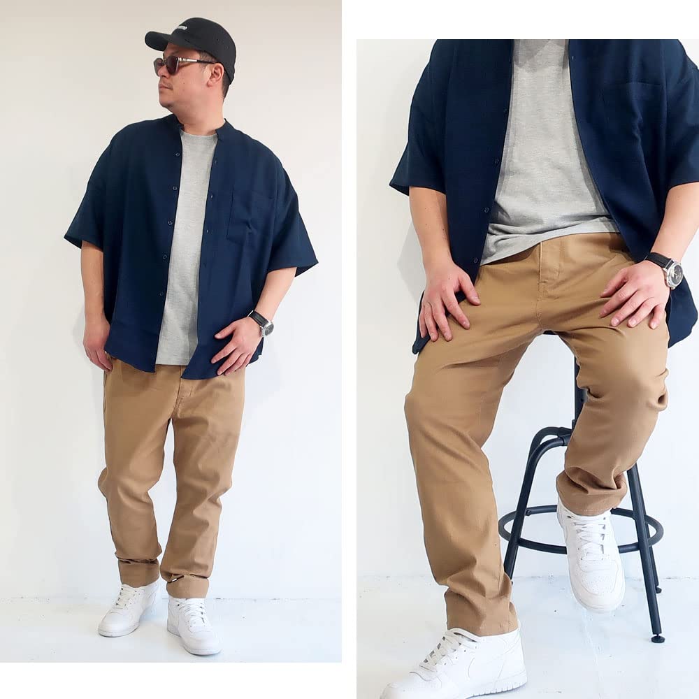 Pantalons Chino Stretch Grande Taille pour Homme, Pantalons Faciles en Jean, Tailles 2XL, 3XL, 4XL et 5XL, Grande Taille (4L, BEIGE)