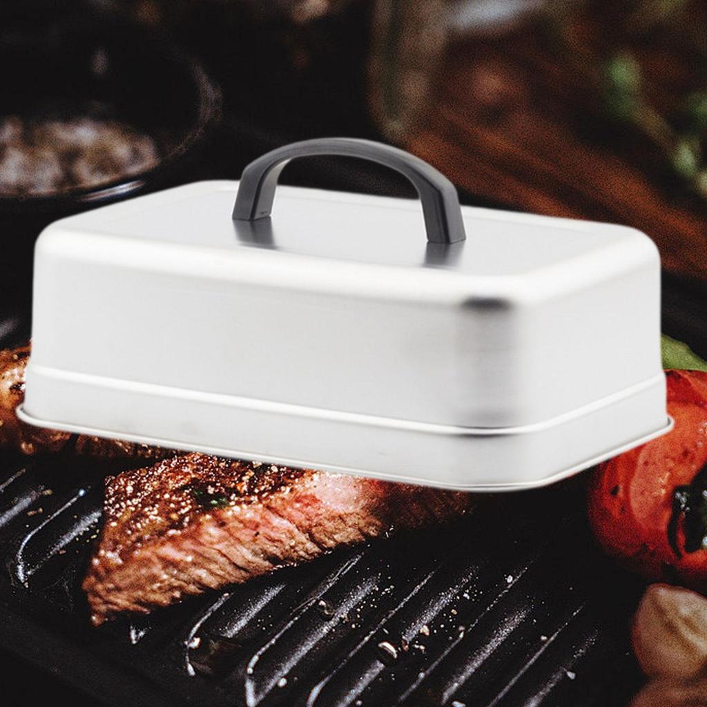 Prostokątna Pokrywa do Pieczenia ze Stali Nierdzewnej, Kopuła do Topienia Sera, Pokrywka do Gotowania na Parze, Akcesoria Grillowe do Płyty