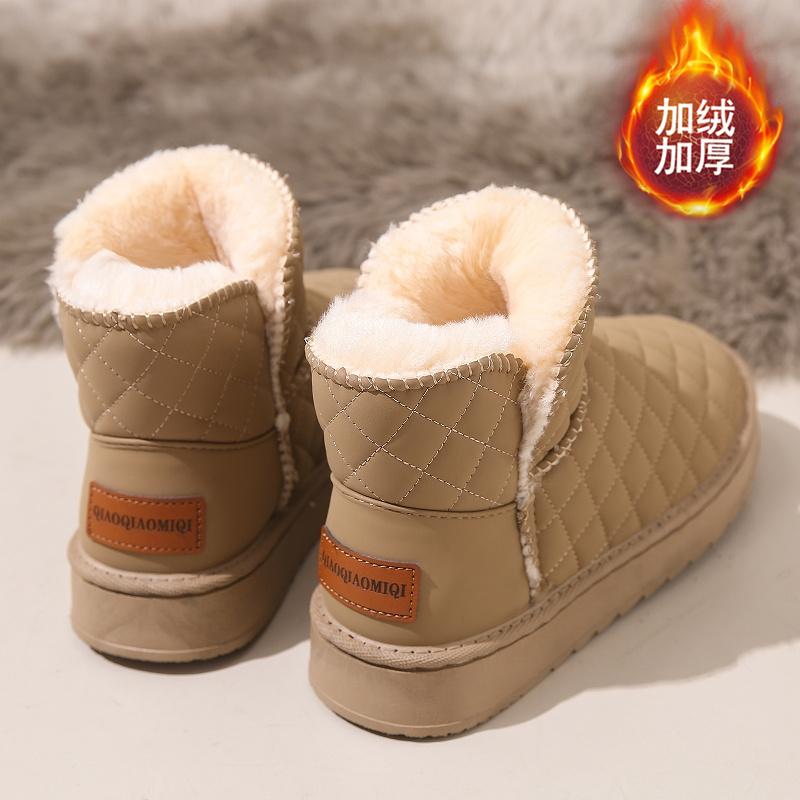 Snow boots winter piled thickened warm bread shoes outdoor fur integrated large cotton shoes
