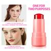 Lápiz labial en barra Jelly Blush Blush para labios y mejillas, de doble uso, de cuatro colores, Q-elastic, con contorno natural, que cambia de color y aclara, dos en uno