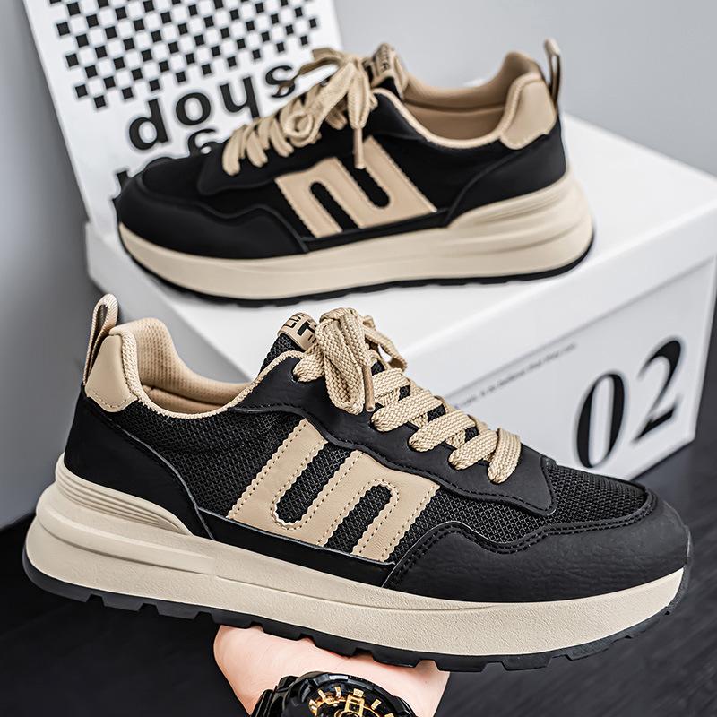 Men's Shoes 2025 New Summer Mesh Breathable Versatile Casual Shoes Men's Fashion Running Platform Sports Dad Shoes