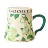 Lily of The Valley Ceramic Water Cup Home Office Large Capacity Coffee Cup Breakfast Cup with Lid Design Coffee Cup