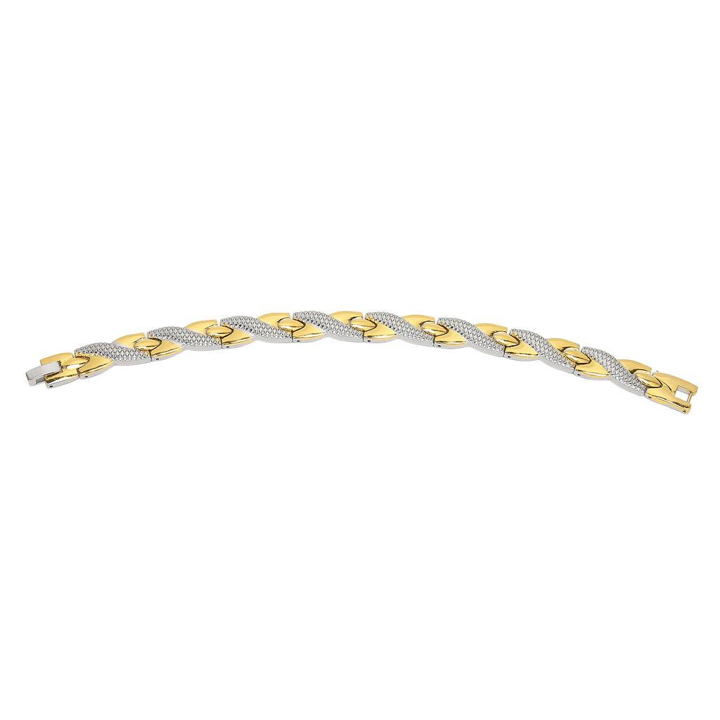 Brățară Magnetică din Oțel Bărbați Femei Elegantă Rafinată Elegantă Brățară Terapie Magnetică Bijuterie Cadou(Aur de argint )