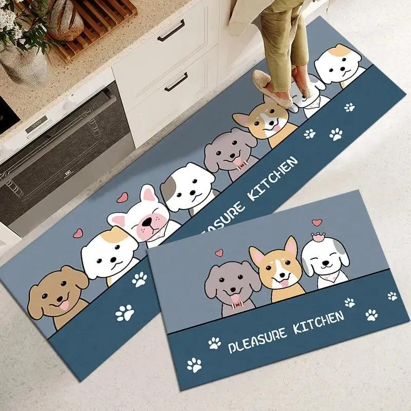 Non-slip PVC Kitchen Floor Mat Waterproof Cartoon Rug Home Decoration Foot Mats Alfombra De Cocina