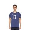 Nike X MLB Collaboration Letter Logo Print Round Neck Short Sleeve T-Shirt Men Tops Blue N1994EWKB-UTY