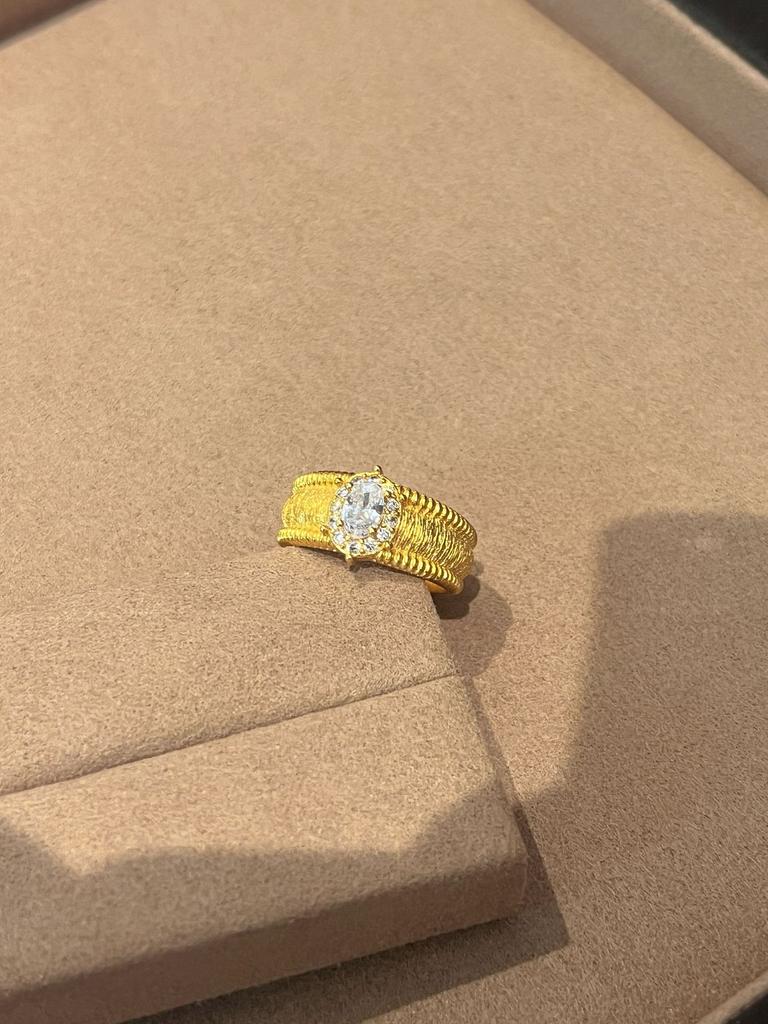 Same Pigeon Egg Blooming Chinese Ring Women'S High-End Sense Retro Temperament High-Value Ring