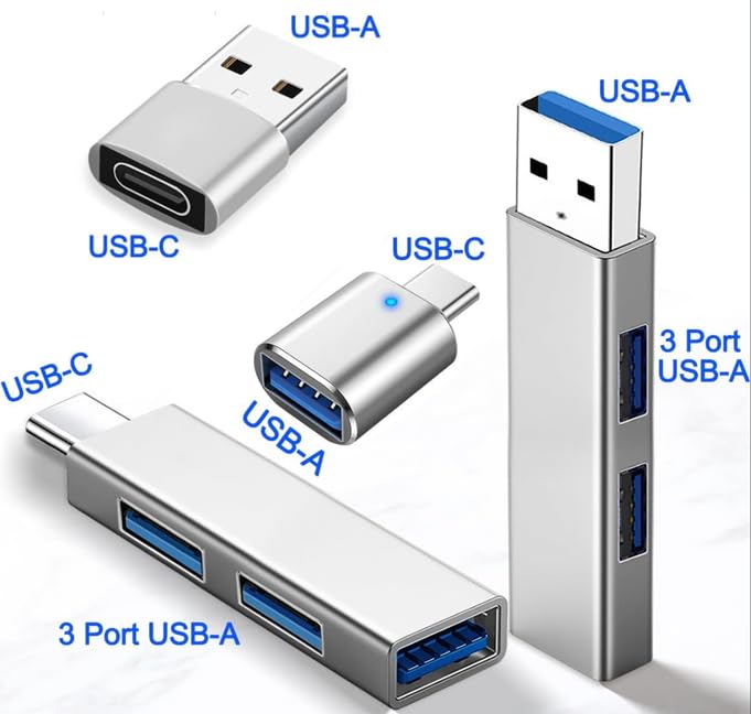 USB Type C USB Smartphone Compatible with Mac Chrome and Other USB Hub for Remote and More 3-in-1 Hub, Hub, High-Speed Expansion, Lightweight,