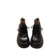 Black British style thick heel lace-up small leather shoes for women's spring and autumn new Japanese JK heightening Mary Jane commuter work shoes
