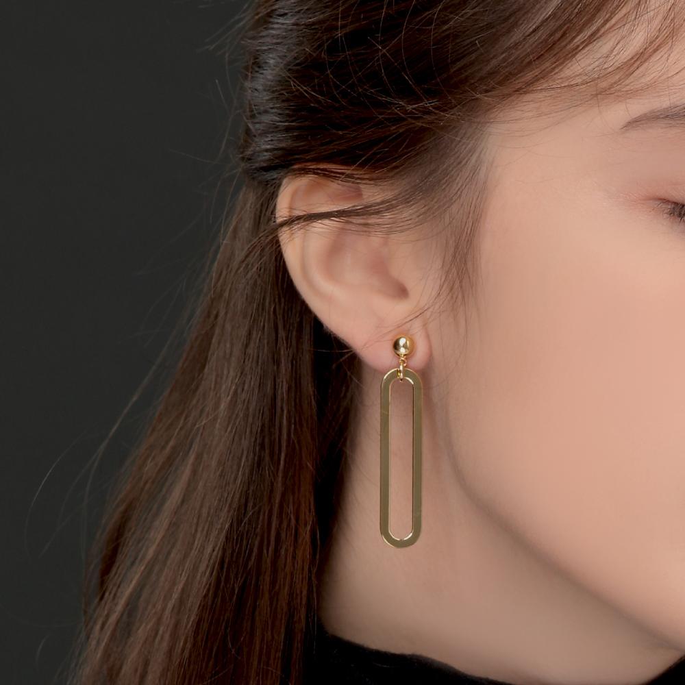 My Omelet Ellipse Gold Earrings