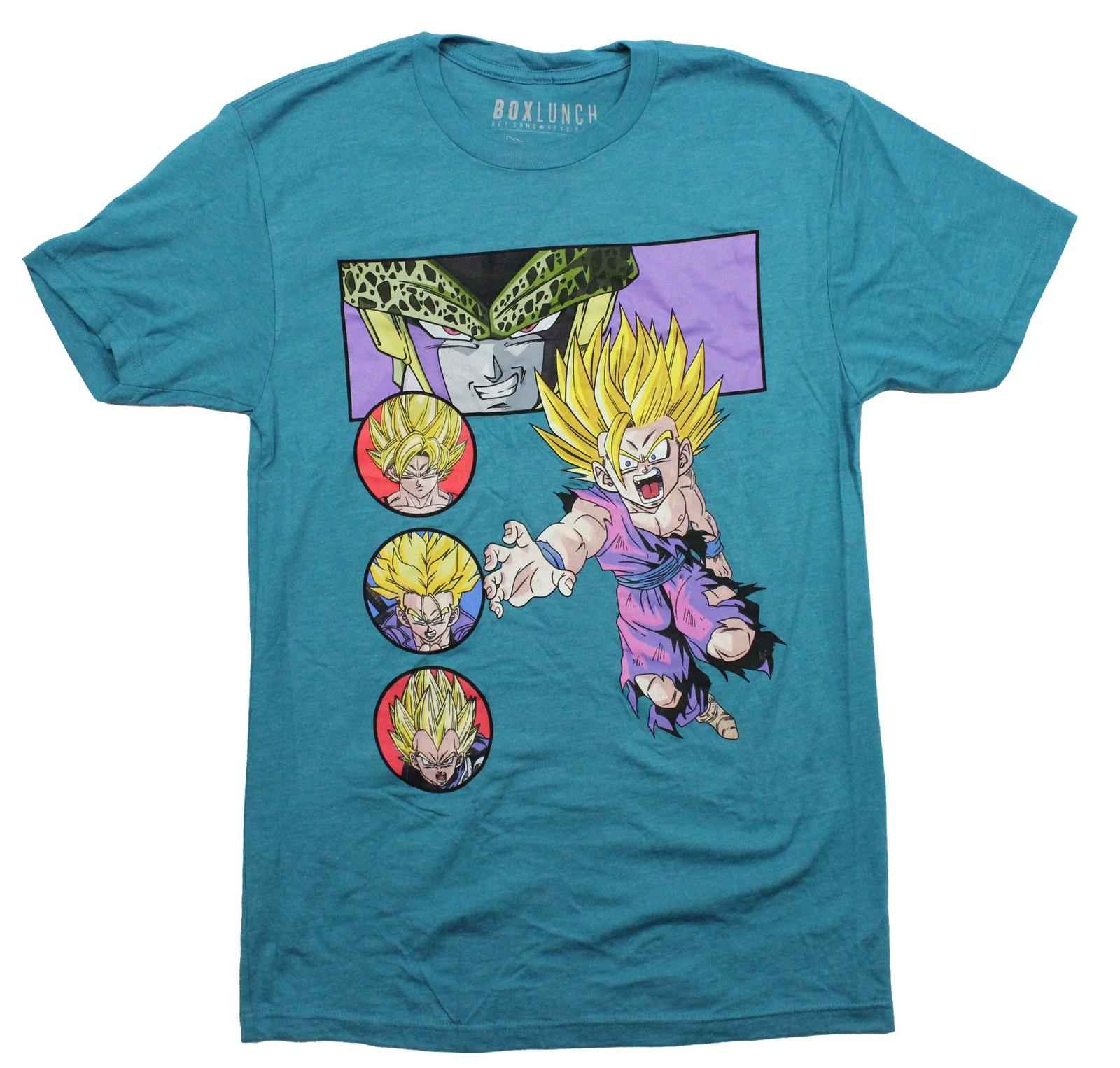 Dragon Ball Z New Adult T-Shirt - Cell Behind 3 Circled Sayians Circle Images S