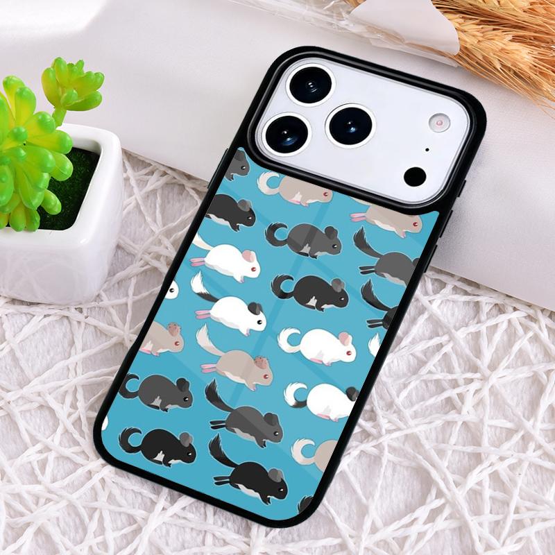 Cute Cartoon Chinchilla Phone Case for iPhone 17 Air 16 15 11 12 14 13 Pro Max Shockproof Cover
