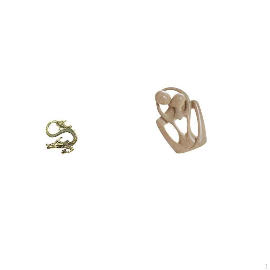 Brass Chinese Abstract Couple Statue Mini Tea Pet Figurine Creative Resin Sculpture for Bedroom Home