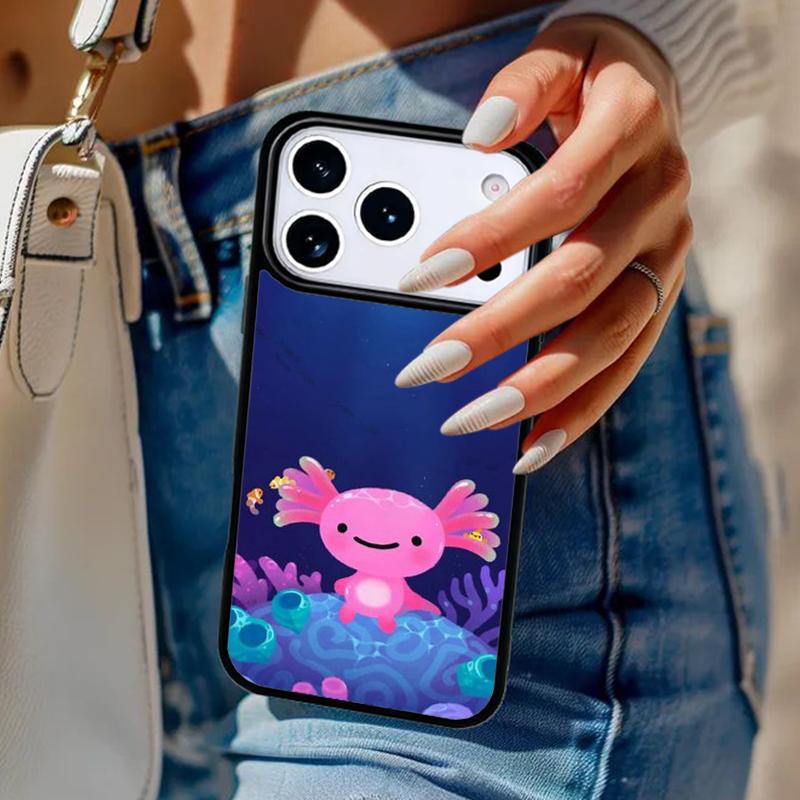 Süßes Tier Axolotl weiche Handyhülle für iPhone 17 Air 14 15 13 12 Max Hülle für Apple 14 15 16 16e 11 Pro Max Plus Coque