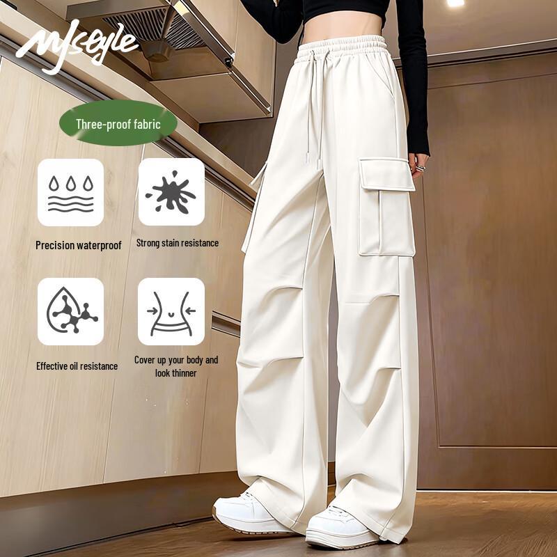 

MJ STYLE Women s Winter Fleece-Lined Straight-Leg Cargo Pants L