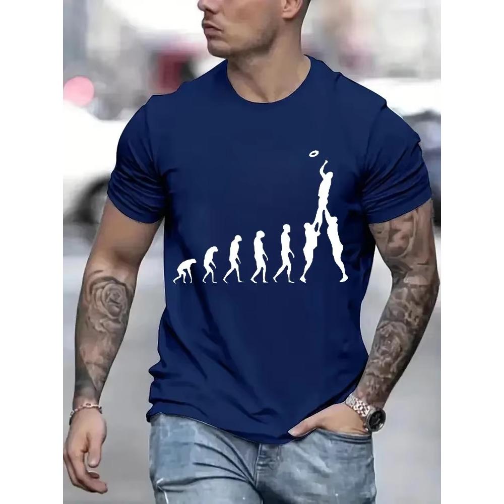 Rugby Evolution Novelty Funny T-Shirt Male Black Top Tee Hipster Oversized T Shirt Men Sweatshirt Tees  Fashion Harajuku T-shirt