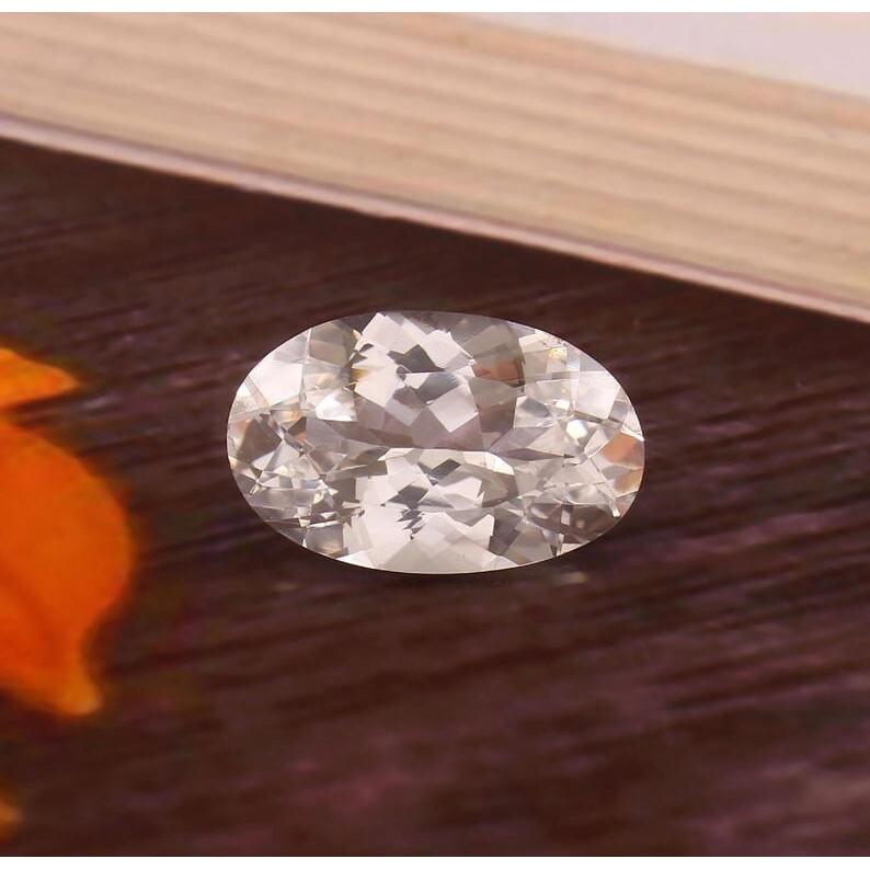 AAA Flawless 9x7mm Heated Ceylon White Sapphire Oval Cut Loose Gemstone