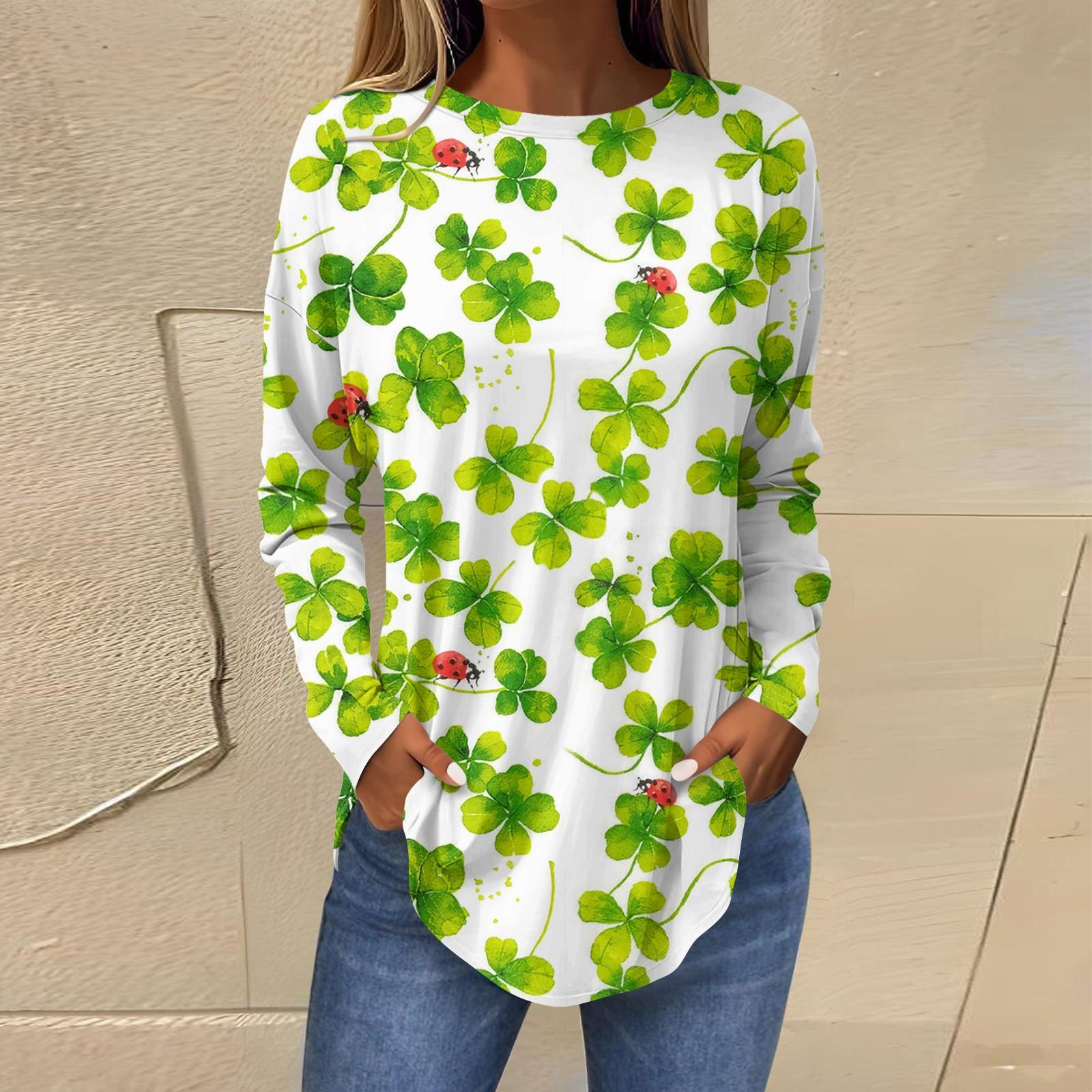 

Футболки для женщин, осенние повседневные рубашки с длинным рукавом, толстовки с винтажным графическим принтом, топы, пуловеры, рождественские XL