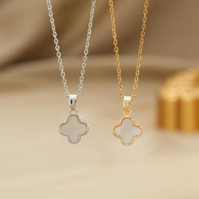 Titanium Steel Four-Leaf Clover Necklace Net Red Luxury Pendant Fashion Personality Collarbone Chain Does Not Lose Colour Ladies Earrings