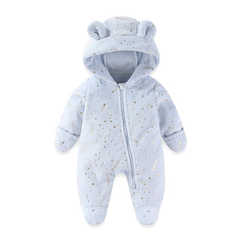 Infant Baby Winter Warm Romper Hooded Bodysuit