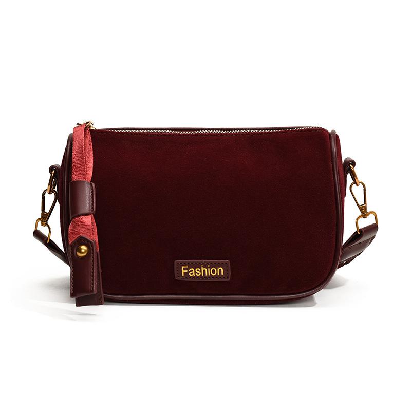 Maillard Retro Matte Small Bag Women's 2024 New Autumn Versatile Wide Shoulder Strap Messenger Bag Super Fire Dumpling Bag