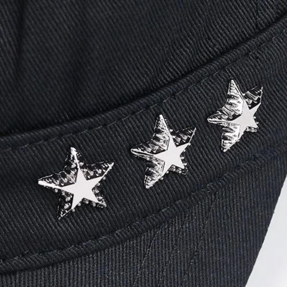 Fashion Five-Pointed Flat Cap Cotton Breathable Baseball Cap Adjustable Wide Brim Men Sun Hat