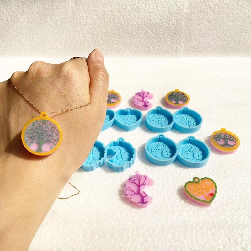 1/4Pieces Earring Resin Molds Life Tree Earring Mold for Jewelry Making Silicone Molds for Resin DIY Fashion Earring