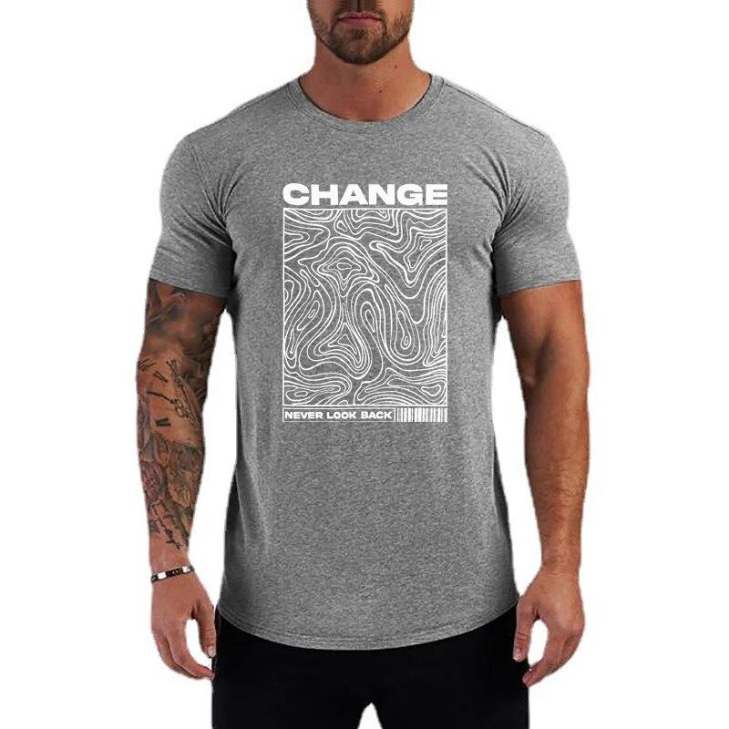 Do The Work  Summer Fashion Casual Men Fitness Bodybuilding Cotton O-neck Silm Fit Breathable T-shirts Plus Size