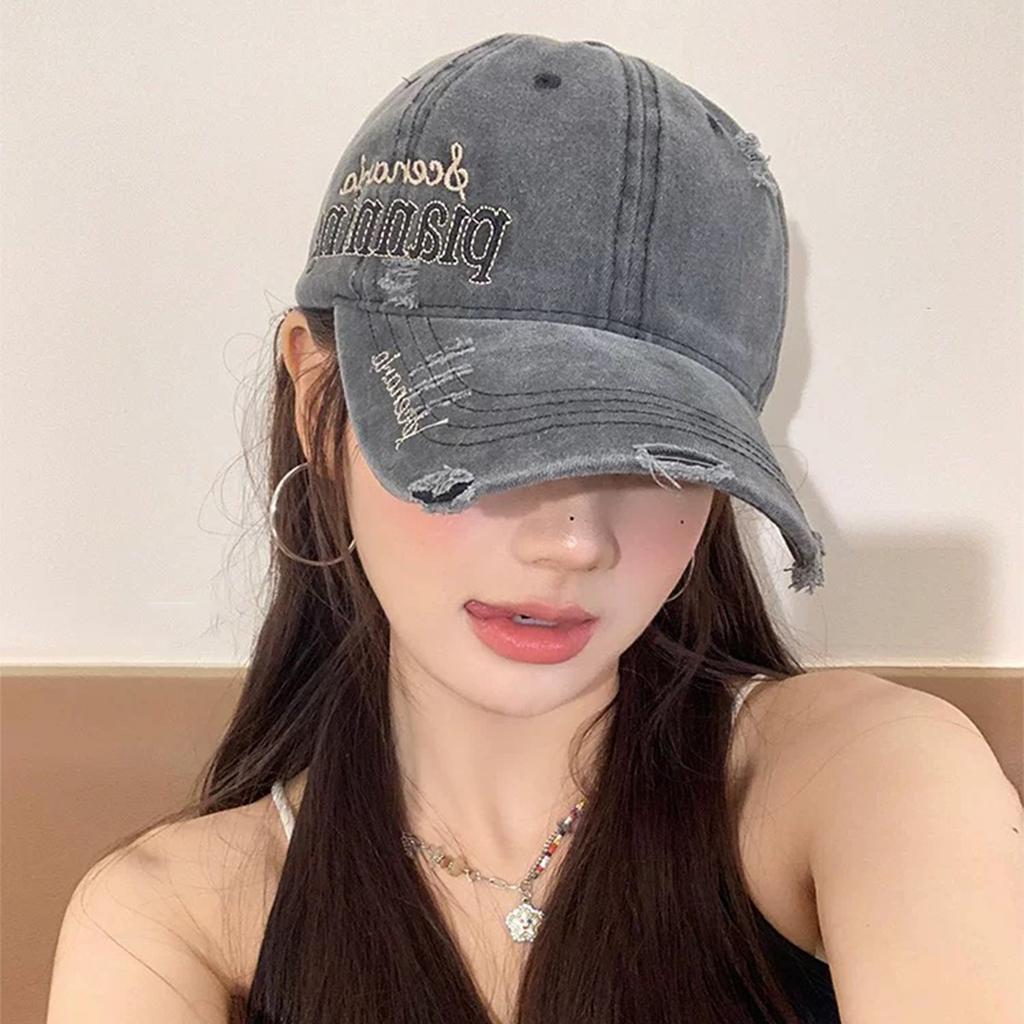 Spring And Summer American Retro Embroidery Side Letter Baseball Cap Men'S And Women'S Sunshade Personality Retro Versatile Cap