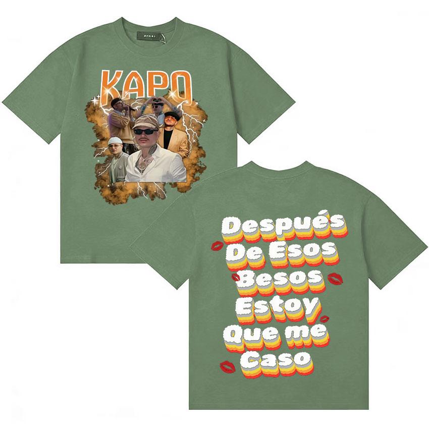 

Rapper Kapo Letters Print Retro T Shirts Unisexs Womens Fashion Short Sleeve Tshirt Comfort TShirts High Street Crewneck Clothing 4XL