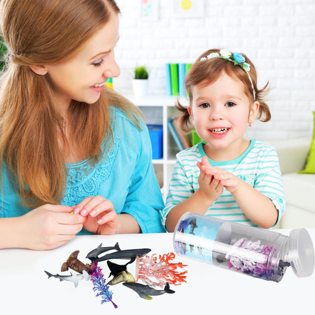 Sea Animal Toy Set for Kids 16 pcs Animal Sea Figures Ocean Toy Set for Sea Lovers Educational Toys