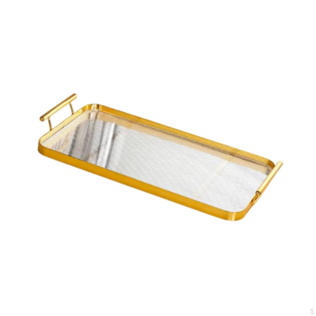 Acrylic Serving Tray with Handles for Tea And Fruit Display In Home Or Cafe