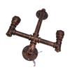 Iron Wall Lamp Double Head Water Pipe Lamp Steampunk Wall Lamp with E27 Socket for Industrial