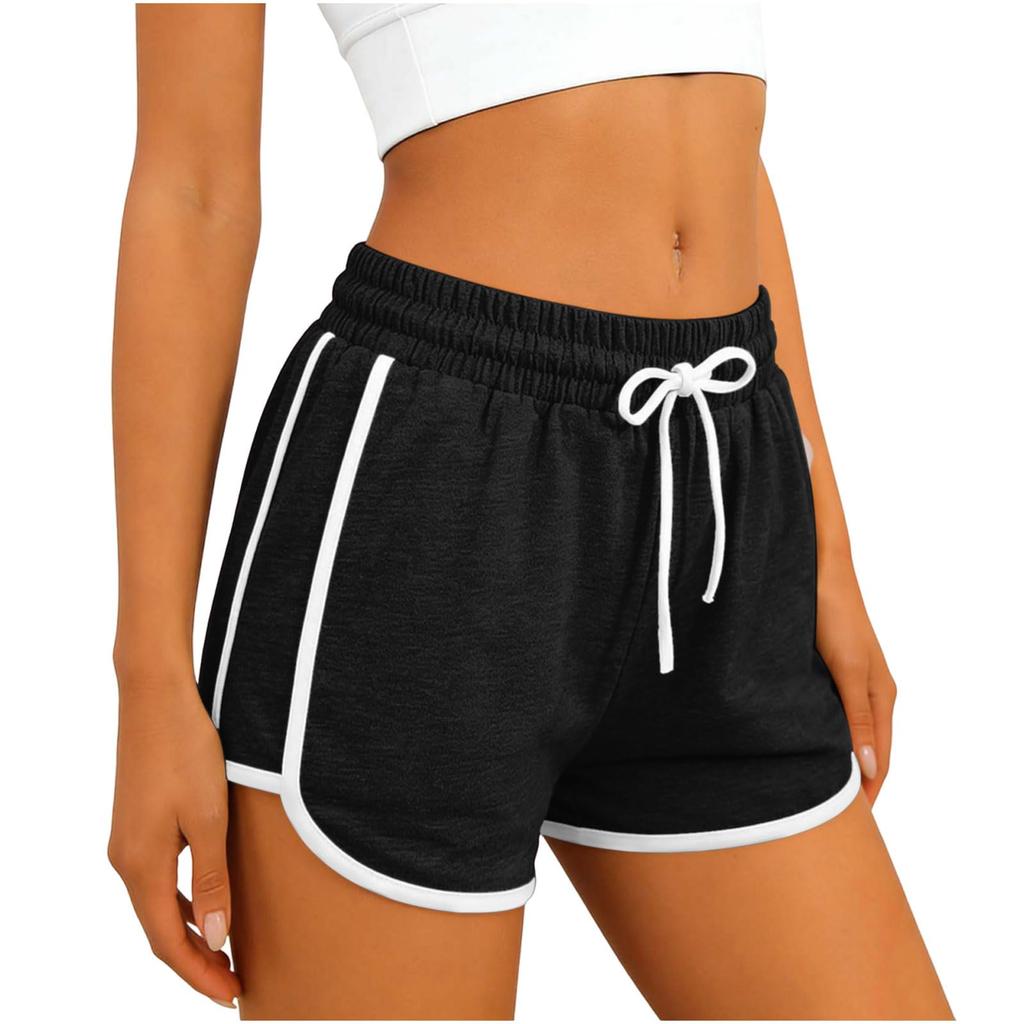 Women’s Athletic Shorts with Drawstring Waist Trim Loose Fit Lightweight Breathable Soft Fabric for Sports Yoga Running Lounge