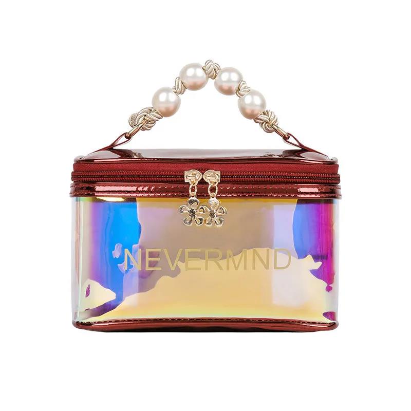 Women's Cosmetic Bag Travel Portable Handbag Multifunctional Laser Cosmetic Bag Waterproof Ladies Makeup Storage Bag