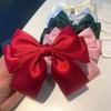 Solid Color Bow Ribbon Hair Clip  Women Bowknot Barrettes Women Ponytail Clip Headband Girls Hair Accessories Gift