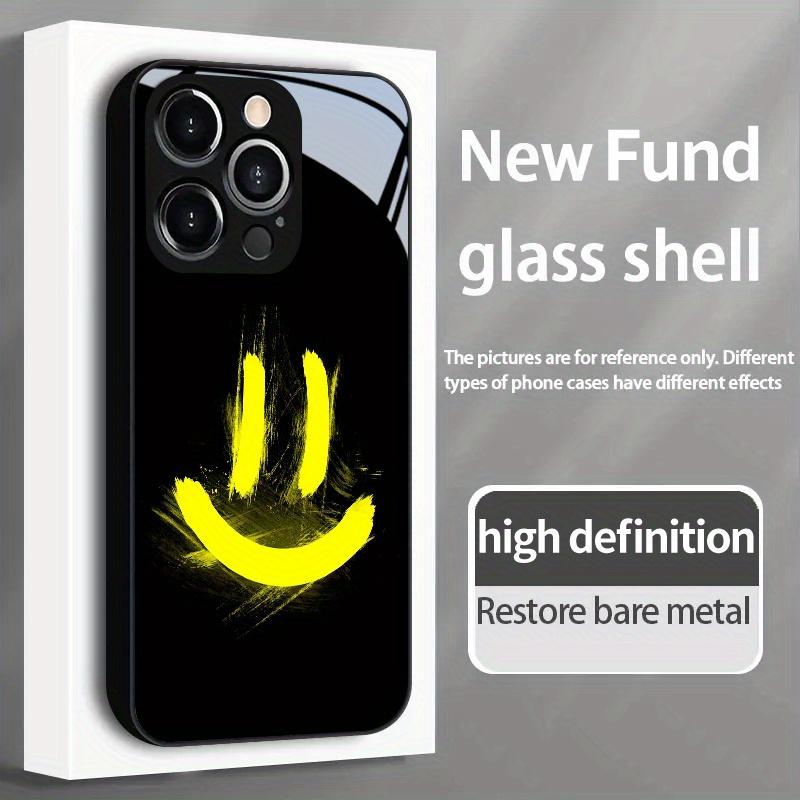 Graffiti Style Yellow Smiley Cover for iphone 17 case mobile phones Glass Phone Case for iPhone 17 16 15 14 13 12 11pm Pro Plus