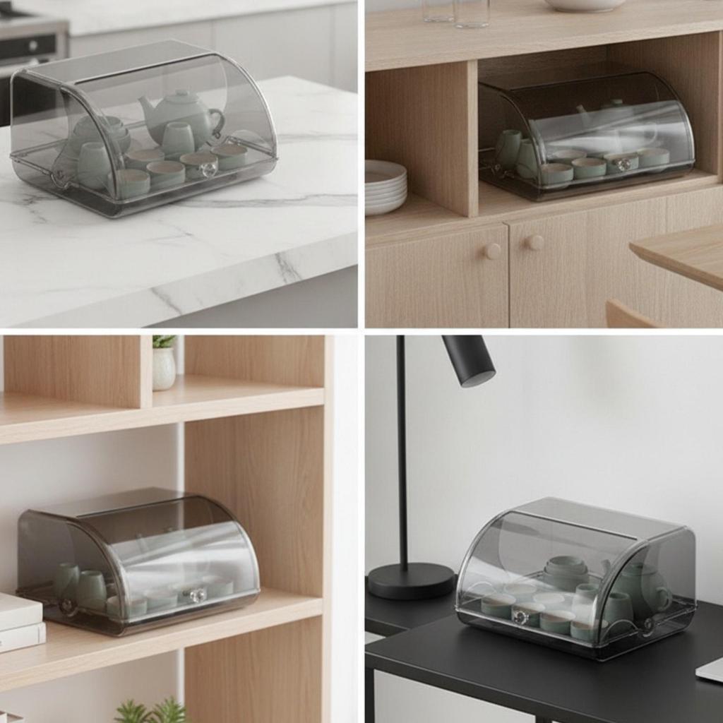 PET Plastic Tea Storage Organizer Space-Saving for Kitchen Counter, Cabinet