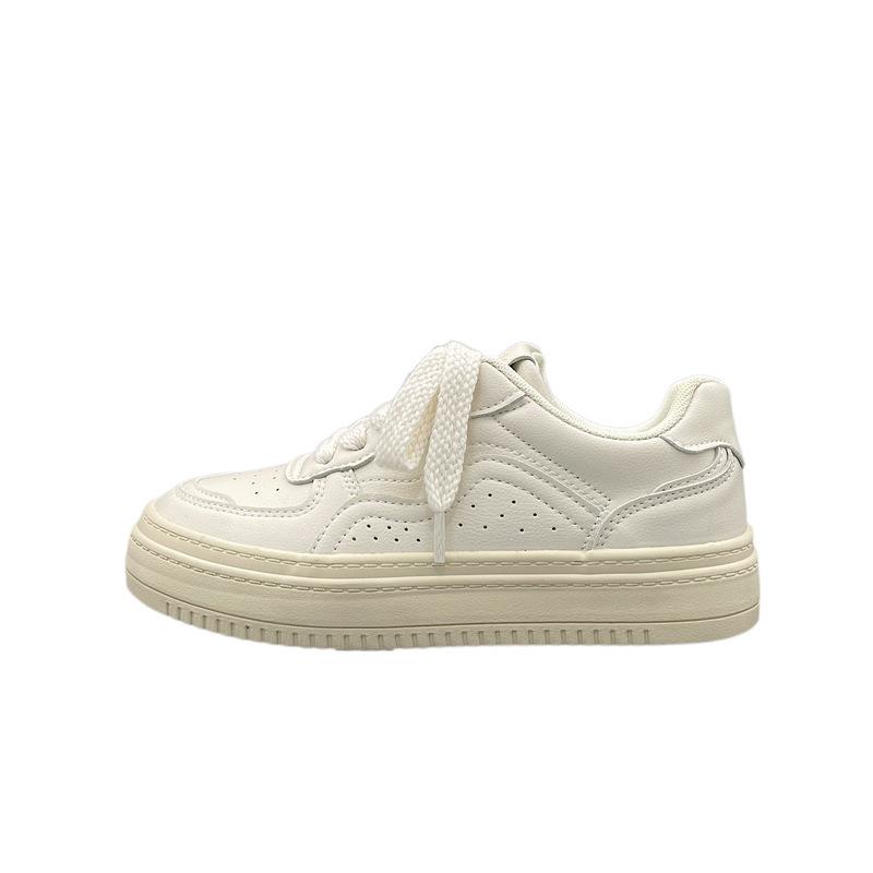 Little White Shoes Women's 2025 New Popular Spring Versatile Student Casual Sports Shoes Retro Thick-soled Heightening Board Shoes