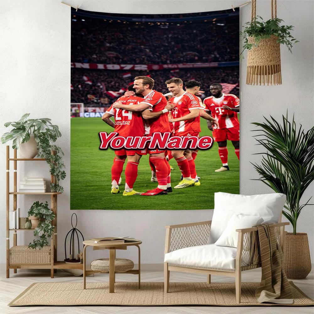 Bayern Munich Custom Your Name Wall Decor Tapestry Art For Pet Memorial Birthdaywedding Party Backdrop Family Gift